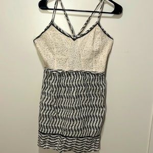 ☕️ Gray and White Striped Mini Petite Dress ☕️